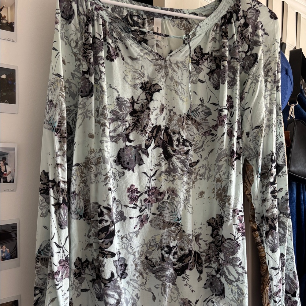 Floral Print Long Sleeve Blouse